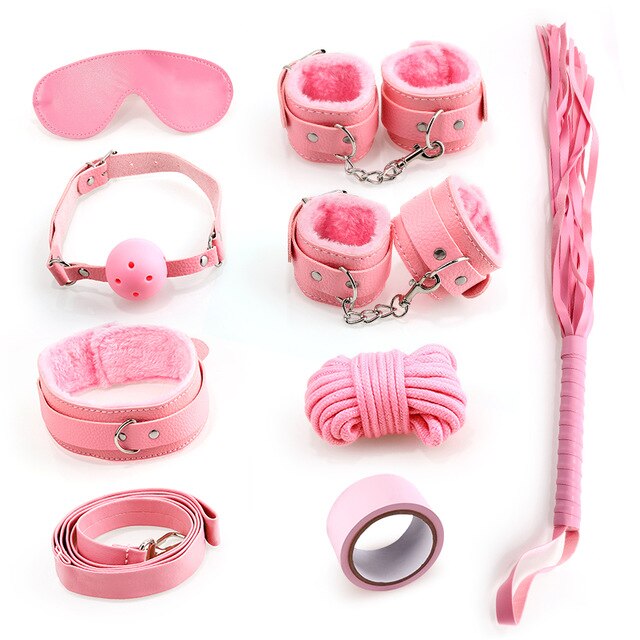8pcs Porno Bondage Set bdsm cuffs sex game Restraint slave Fetish handcuffs Erotic bondage gear sex toys for couples Adult games