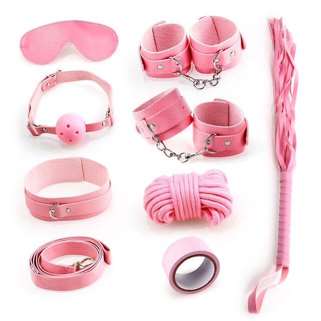 8pcs Porno Bondage Set bdsm cuffs sex game Restraint slave Fetish handcuffs Erotic bondage gear sex toys for couples Adult games