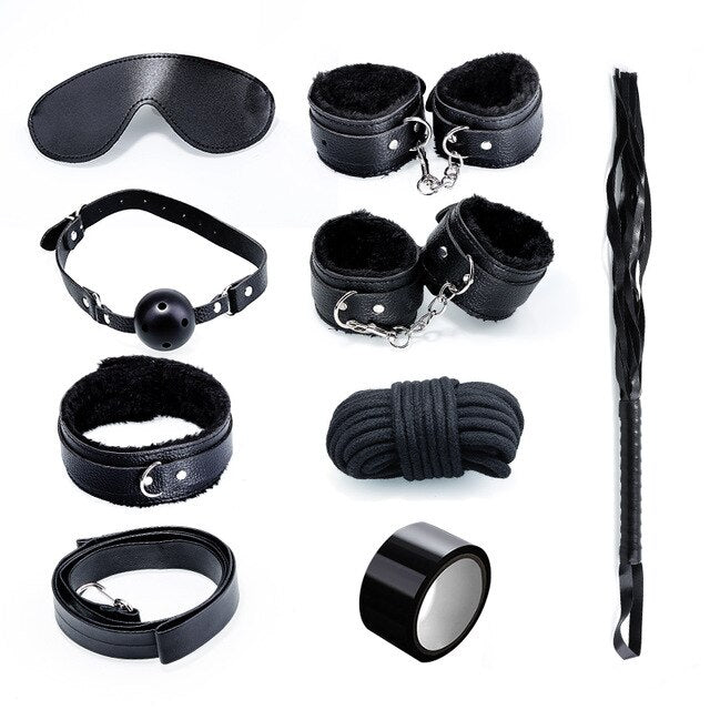8pcs Porno Bondage Set bdsm cuffs sex game Restraint slave Fetish handcuffs Erotic bondage gear sex toys for couples Adult games