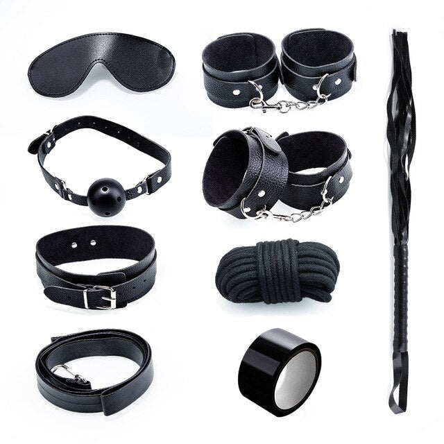 8pcs Porno Bondage Set bdsm cuffs sex game Restraint slave Fetish handcuffs Erotic bondage gear sex toys for couples Adult games